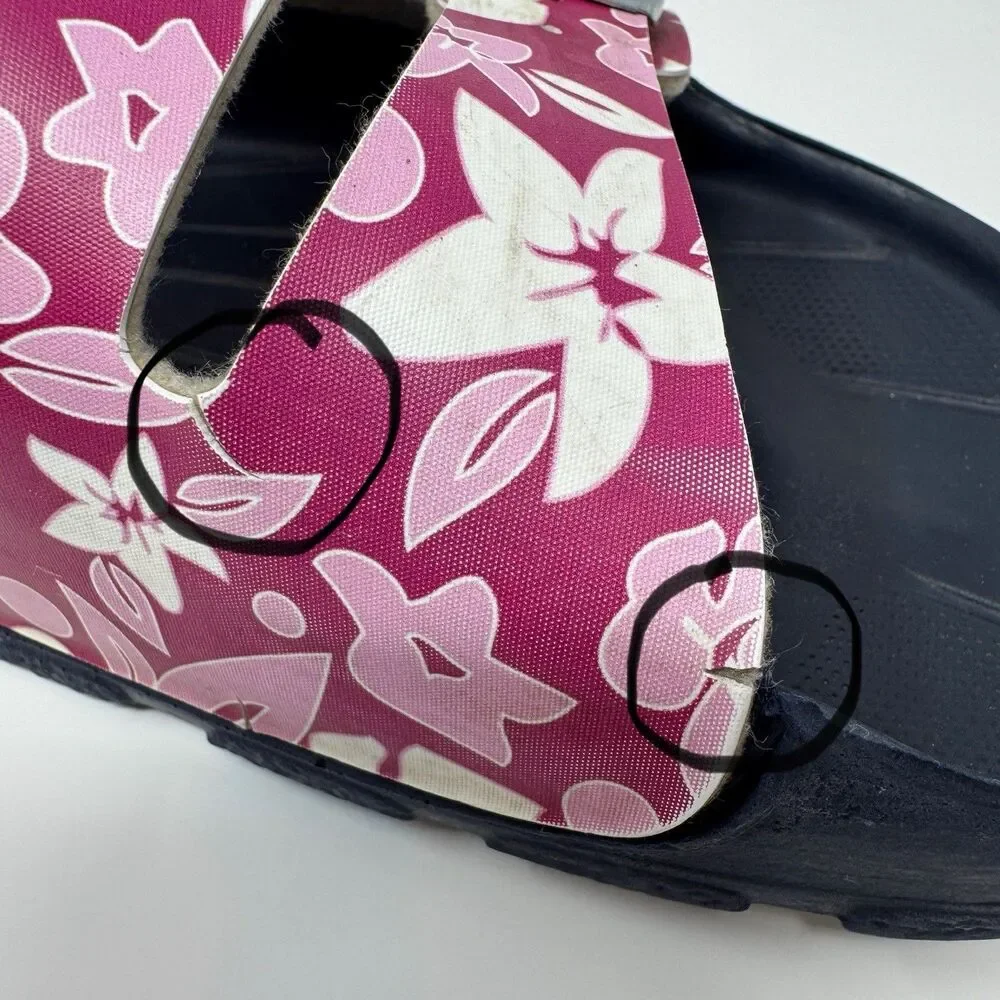 Birki’s by Birkenstock Sansibar Slide Sandal SZ 39 Floral 3 Strap Buckle Pool